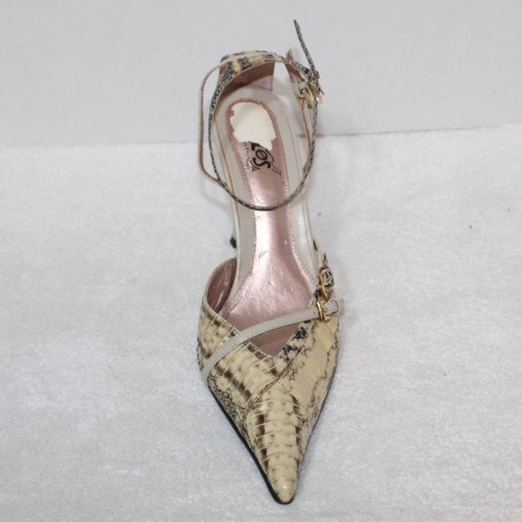 Carlos Santana leather snakeskin pointed toe heels - Picture 4 of 12
